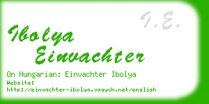 ibolya einvachter business card